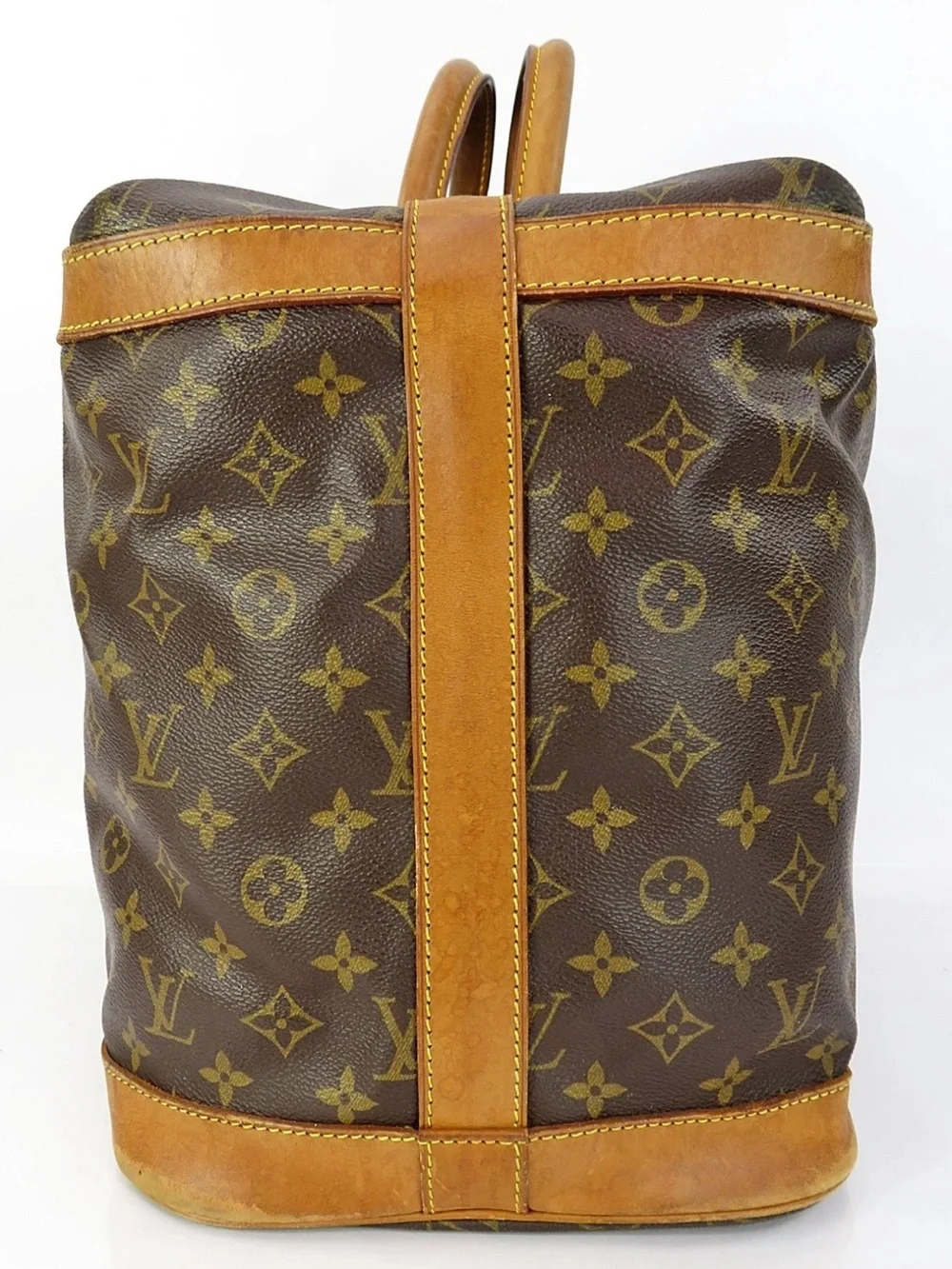 Louis Vuitton Monogram Canvas Tote with Tan Leather Trim